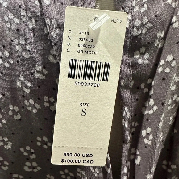 Anthropologie Cloth & Stone Women Small Keyhole Tank Top Blouse Gray Floral NWT - Picture 7 of 10